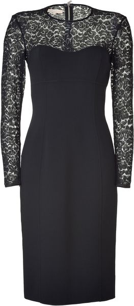 Michael Kors Black Lace Combo Dress - Lyst