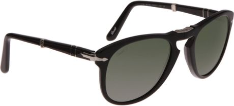Persol Folding Round Frame 54 Sunglasses in Black for Men (silver) - Lyst