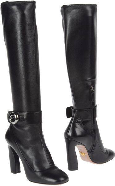 Prada Highheeled Boots in Black - Lyst