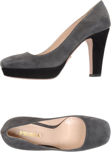 Prada Platform Pumps in Gray (brown) - Lyst