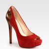 Boutique 9 Cary Suede and Embossed Leather Platform Pumps in Animal (red) - Lyst