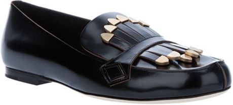 Chloé Leather Loafers in Black - Lyst