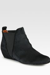 Elizabeth And James Pony Hair Flat Ankle Boots