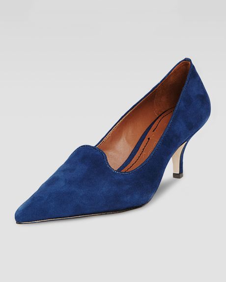 Elizabeth And James Clark Pointedtoe Suede Smokingslipper Pump Blue in Blue - Lyst