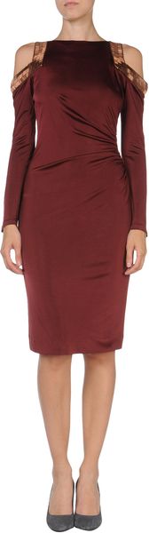 Roberto Cavalli Short Dress in Brown (black) - Lyst