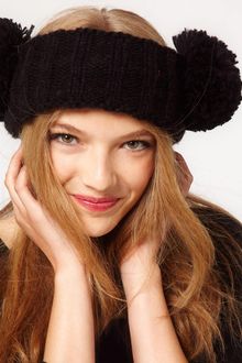 Asos Rib 2 Pom Headband - Lyst