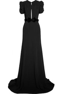 Burberry Prorsum Belted Crepe Gown - Lyst