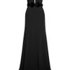Burberry Prorsum Belted Crepe Gown in Black - Lyst
