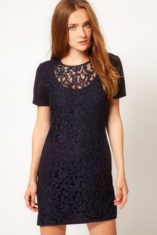 French Connection Lace Shift Dress - Lyst