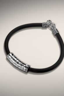 John Hardy Black Rubber Cord Station Bracelet - Lyst