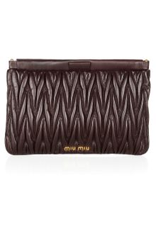 Miu Miu Matelassé Leather Clutch - Lyst