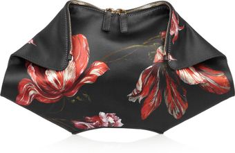 Alexander McQueen De Manta Floral Print Satin Clutch - Lyst