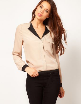ASOS Collection  Blouse with Drop Collar - Lyst