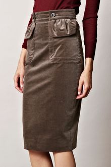 Burberry Prorsum Corduroy Pencil Skirt - Lyst