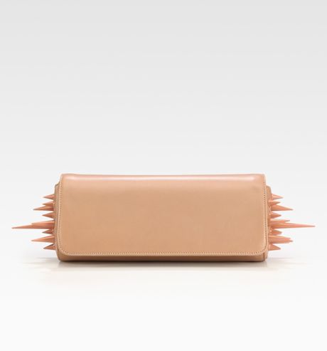 Christian Louboutin Marquise Spiked Clutch in Beige (nude) - Lyst