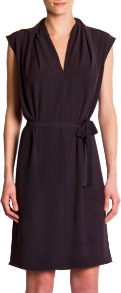 Lanvin VNeck Dress in Black - Lyst