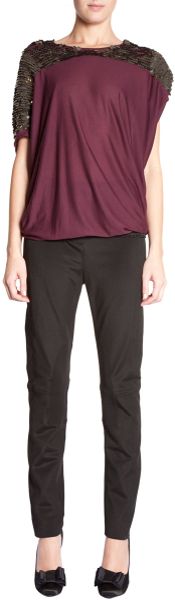 Lanvin Pailette Shoulder Top in Purple (wine) - Lyst