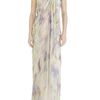 Matthew Williamson Fractured Swirl Chiffon Draped Column in Purple (mauve) - Lyst