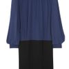 Miu Miu Twotone Silk and Crepe Dress in Blue (navy) - Lyst