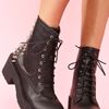 Nasty Gal 8th Street Spike Combat Boot in Black - Lyst