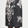 Oscar De La Renta Bijou Print Silk Skirt in Gray (black) - Lyst