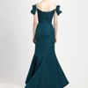 Oscar De La Renta Silk Faille Gown in Green (black) - Lyst