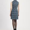 Oscar De La Renta Silk Tweed Dress in Blue (black) - Lyst