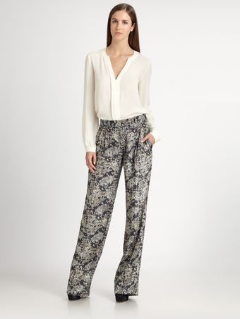 Theory Emmanuel Silk Pants - Lyst