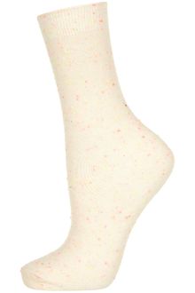 Topshop Cream Nep Ankle Socks - Lyst