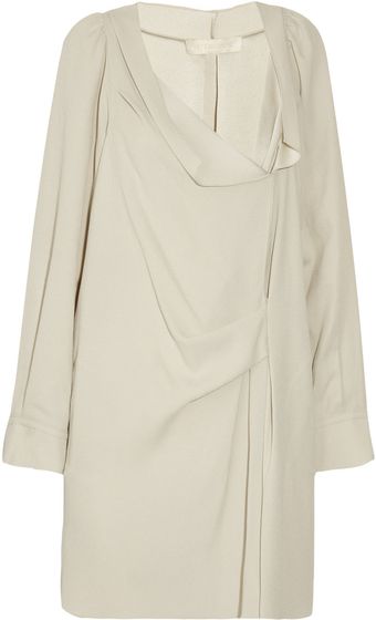 Vanessa Bruno Draped Crepe Dress - Lyst