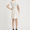 Yves Saint Laurent Knit Flutter Dress in White (ivory) - Lyst