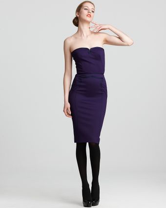 Zac Posen Strapless Dress Fitted - Lyst