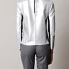 Acne Lydia Metallic Leather Top in Silver - Lyst