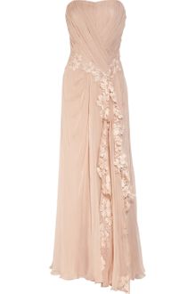 Alberta Ferretti Lace Appliqué Silk Gown - Lyst