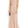 Alberta Ferretti Lace Appliqué Silk Gown in Pink (blush) - Lyst