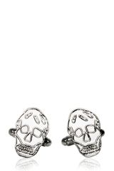 Alexander McQueen Pleated Silver Skull Cufflinks