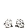 Alexander Mcqueen Pleated Silver Skull Cufflinks in Silver for Men - Lyst