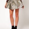 Asos Collection Asos Mini Skirt in Metallic Jacquard in Gold - Lyst
