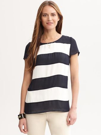 Banana Republic Striped Backzip Top - Lyst