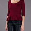 Carven Peplum Top in Purple (burgundy) - Lyst