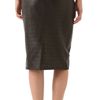 Cushnie Et Ochs Croc Leather Skirt in Black - Lyst