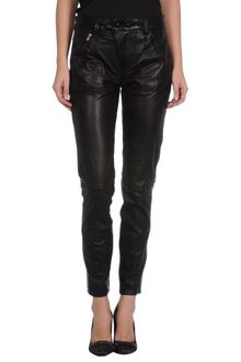 Diesel Black Gold Leather Trousers - Lyst