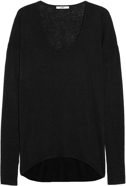 Helmut Lang Ribbedsleeve Knitted Sweater in Black - Lyst