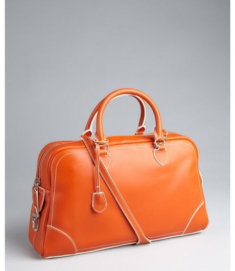 Marc Jacobs  Leather Venetia Push Lock Satchel in Orange - Lyst