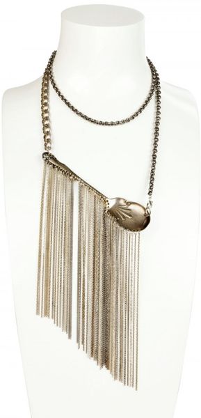 Maria Zureta Silver Spoon with Fringe Necklace - Lyst