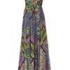 Matthew Williamson Printed Pleated Silkchiffon Gown in Purple (aubergine) - Lyst