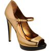Miu Miu Platform Peep Toe Mary Jane in Gold (black) - Lyst