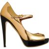 Miu Miu Platform Peep Toe Mary Jane in Gold (black) - Lyst