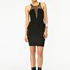 Nasty Gal Striped Mesh Peplum Dress in Black - Lyst