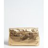 Prada  Leather Foldover Flame Large Clutch in Gold - Lyst